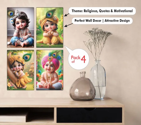 Multicolor_Little_Bal_Gopal_Religious_Krishna_Poster_For_Pregnant_Women_(12_X_18_Inc)_(Pack_Of_4)