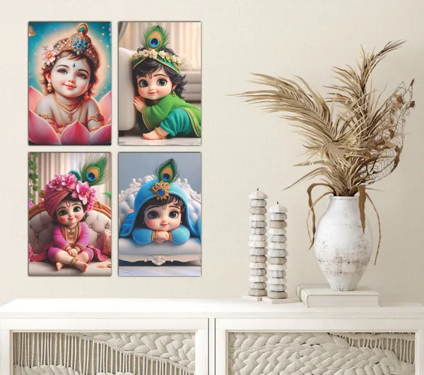 Multicolor_Little_Bal_Gopal_Religious_Krishna_Poster_For_Pregnant_Women_(12_X_18_Inc)_(Pack_Of_4)