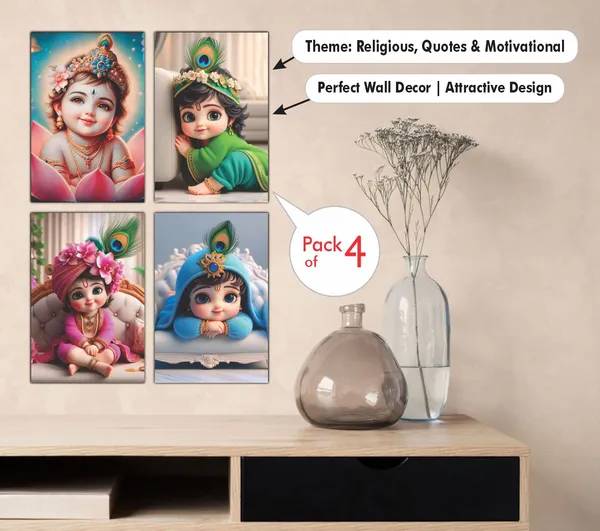 Multicolor_Little_Bal_Gopal_Religious_Krishna_Poster_For_Pregnant_Women_(12_X_18_Inc)_(Pack_Of_4)
