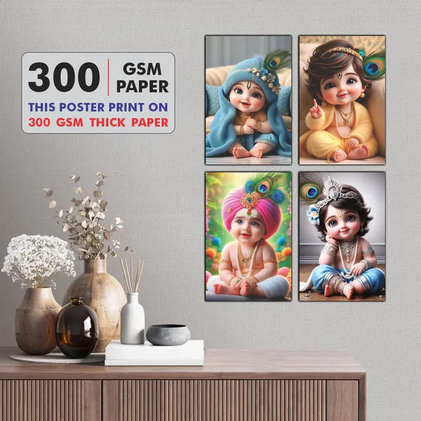 Multicolor_Little_Bal_Gopal_Religious_Krishna_Poster_For_Pregnant_Women_(12_X_18_Inc)_(Pack_Of_4)