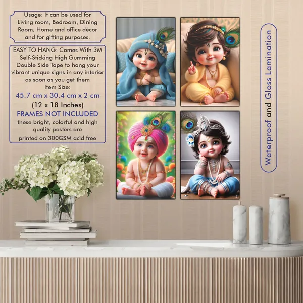 Multicolor_Little_Bal_Gopal_Religious_Krishna_Poster_For_Pregnant_Women_(12_X_18_Inc)_(Pack_Of_4)