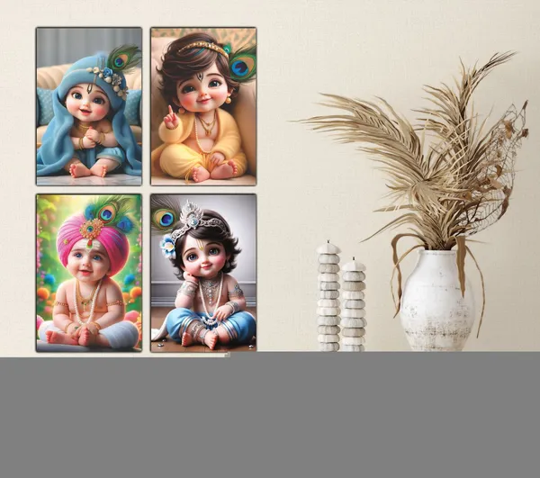 Multicolor_Little_Bal_Gopal_Religious_Krishna_Poster_For_Pregnant_Women_(12_X_18_Inc)_(Pack_Of_4)