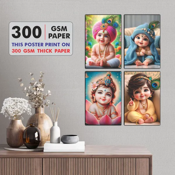 Multicolor_Little_Bal_Gopal_Religious_Krishna_Poster_For_Pregnant_Women_(12_X_18_Inc)_(Pack_Of_4)