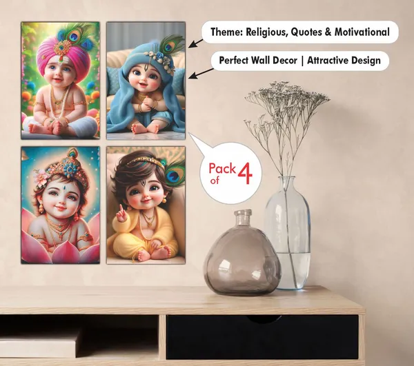 Multicolor_Little_Bal_Gopal_Religious_Krishna_Poster_For_Pregnant_Women_(12_X_18_Inc)_(Pack_Of_4)