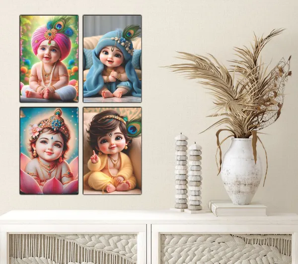 Multicolor_Little_Bal_Gopal_Religious_Krishna_Poster_For_Pregnant_Women_(12_X_18_Inc)_(Pack_Of_4)