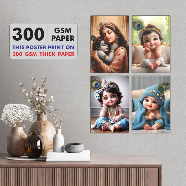 Multicolor_Little_Bal_Gopal_Religious_Krishna_Poster_For_Pregnant_Women_(12_X_18_Inc)_(Pack_Of_4)