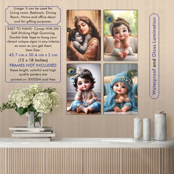 Multicolor_Little_Bal_Gopal_Religious_Krishna_Poster_For_Pregnant_Women_(12_X_18_Inc)_(Pack_Of_4)