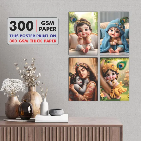 Multicolor_Little_Bal_Gopal_Religious_Krishna_Poster_For_Pregnant_Women_(12_X_18_Inc)_(Pack_Of_4)