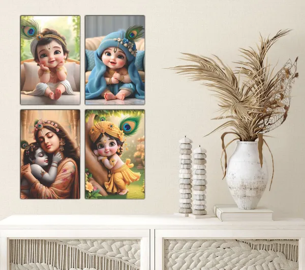 Multicolor_Little_Bal_Gopal_Religious_Krishna_Poster_For_Pregnant_Women_(12_X_18_Inc)_(Pack_Of_4)