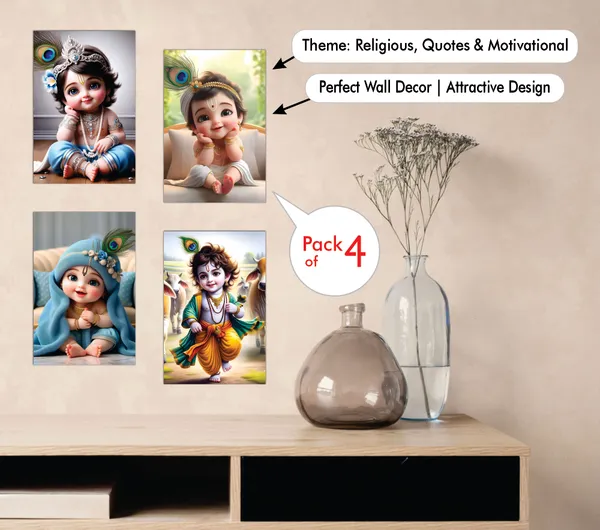 Multicolor_Little_Bal_Gopal_Religious_Krishna_Poster_For_Pregnant_Women_(12_X_18_Inc)_(Pack_Of_4)