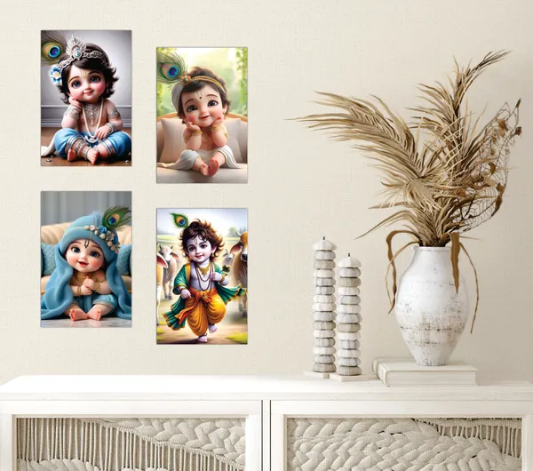 Multicolor_Little_Bal_Gopal_Religious_Krishna_Poster_For_Pregnant_Women_(12_X_18_Inc)_(Pack_Of_4)