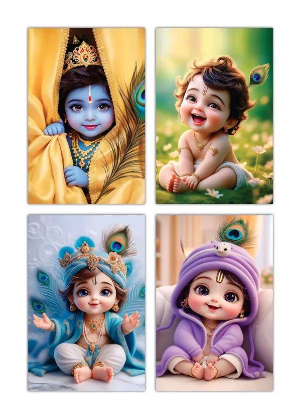 Multicolor_Little_Bal_Gopal_Religious_Krishna_Poster_For_Pregnant_Women_(12_X_18_Inc)_(Pack_Of_4)