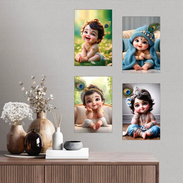 Multicolor_Little_Bal_Gopal_Religious_Krishna_Poster_For_Pregnant_Women_(12_X_18_Inc)_(Pack_Of_4)