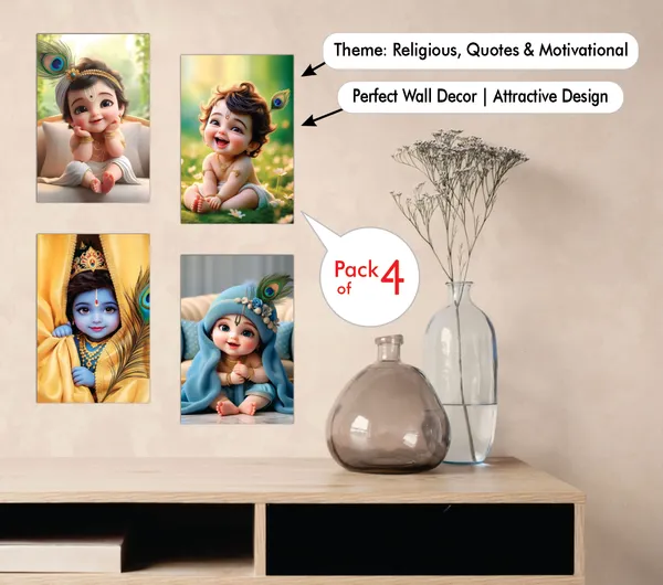 Multicolor_Little_Bal_Gopal_Religious_Krishna_Poster_For_Pregnant_Women_(12_X_18_Inc)_(Pack_Of_4)