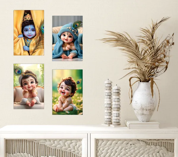 Multicolor_Little_Bal_Gopal_Religious_Krishna_Poster_For_Pregnant_Women_(12_X_18_Inc)_(Pack_Of_4)