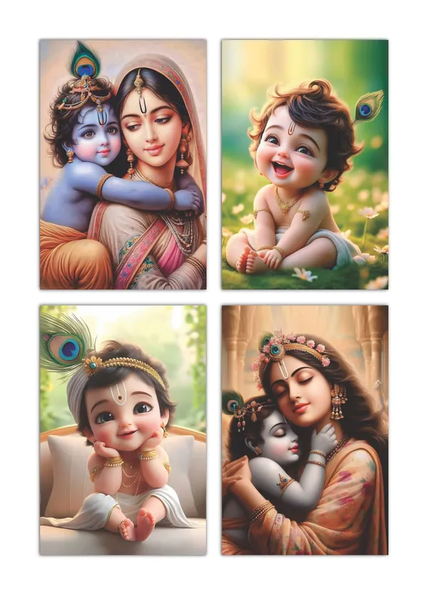 Multicolor_Little_Bal_Gopal_Religious_Krishna_Poster_For_Pregnant_Women_(12_X_18_Inc)_(Pack_Of_4)