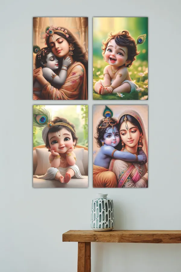 Multicolor_Little_Bal_Gopal_Religious_Krishna_Poster_For_Pregnant_Women_(12_X_18_Inc)_(Pack_Of_4)