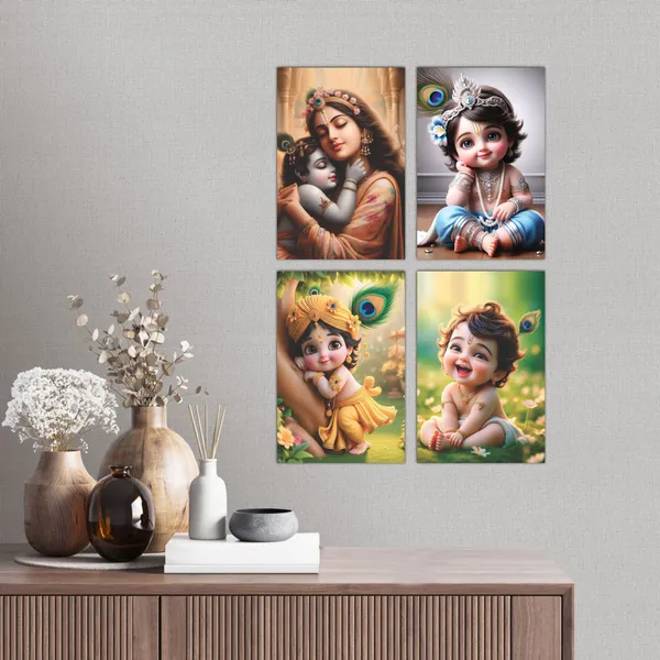 Multicolor_Little_Natkhat_Bal_Gopal_Religious_Krishna_Poster_For_Pregnant_Women_(12_X_18_Inc)_(Pack_Of_4)