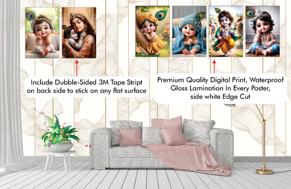 Multicolor_Little_Bal_Gopal_Religious_Krishna_Poster_For_Pregnant_Women_(12_X_18_Inc)_(Pack_Of_6)