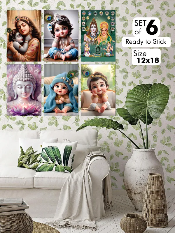 Multicolor_Little_Bal_Gopal_Religious_Shiv_Parivaar_Lord_Buddha_Krishna_Poster_For_Pregnant_Women_(12_X_18_Inc)_(Pack_Of_6)