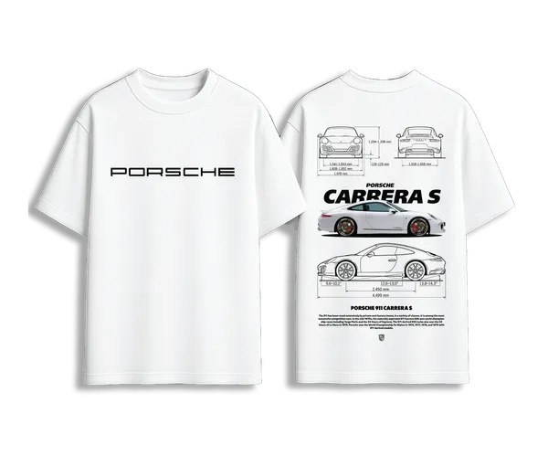 911_Carrera_S_Blueprint_Oversized_Premium_T-shirts_For_Unisex
