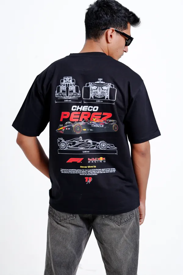 Checo_Pérez_F1_Racing_Blueprint_Premium_T-shirts_For_Unisex