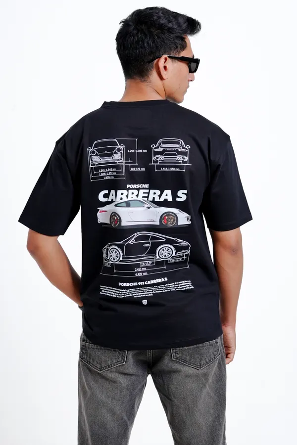 911_Carrera_S_Blueprint_Oversized_Premium_T-shirts_For_Unisex