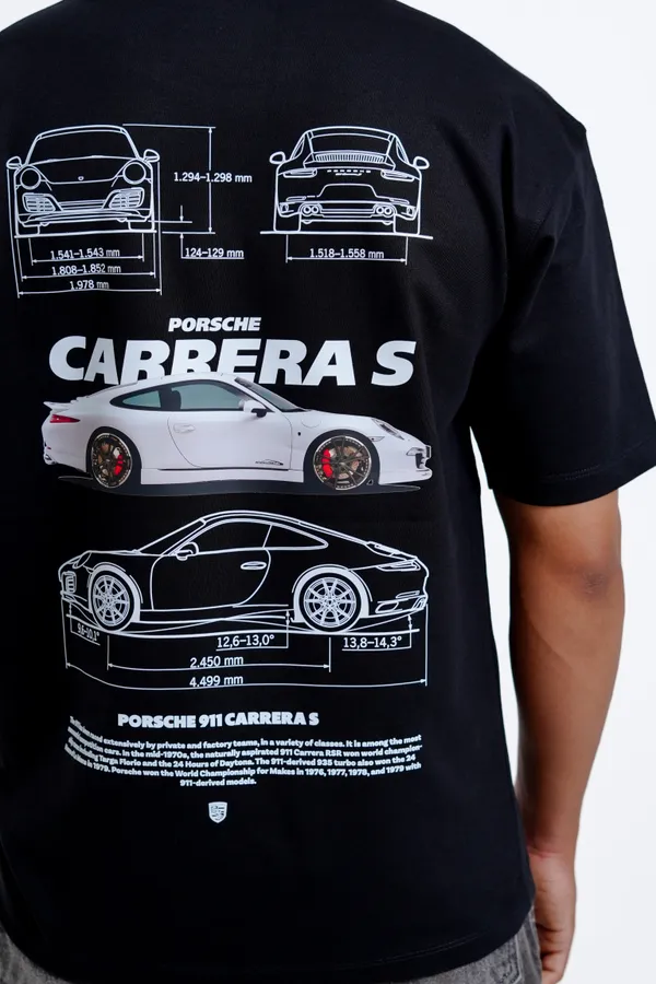 911_Carrera_S_Blueprint_Oversized_Premium_T-shirts_For_Unisex