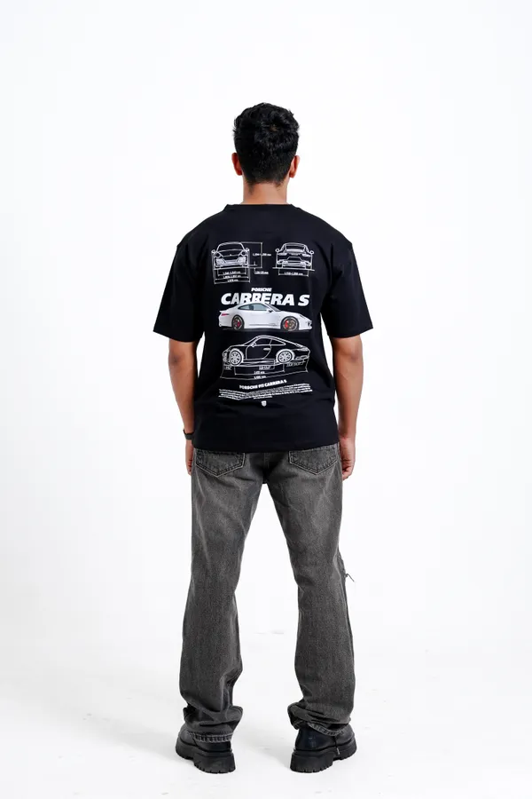 911_Carrera_S_Blueprint_Oversized_Premium_T-shirts_For_Unisex
