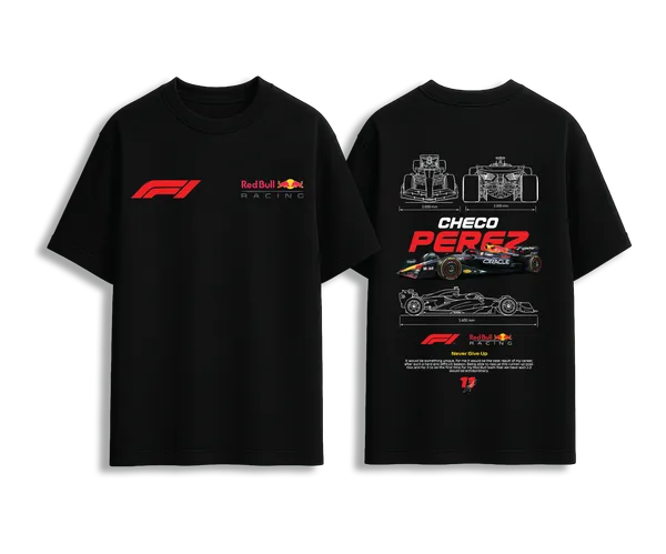 Checo_Pérez_F1_Racing_Blueprint_Premium_T-shirts_For_Unisex
