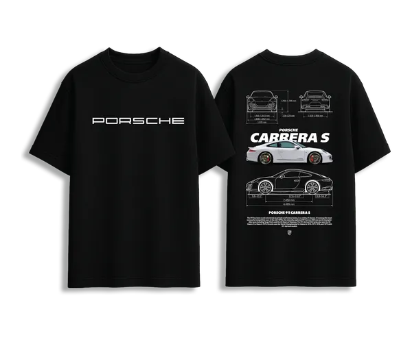 911_Carrera_S_Blueprint_Oversized_Premium_T-shirts_For_Unisex