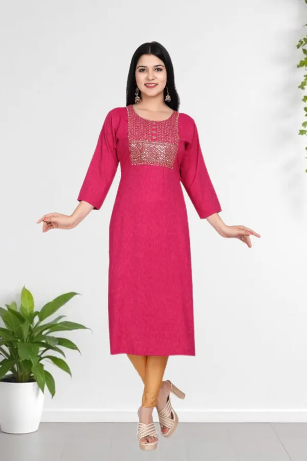 Pink_Rayon_Embroidered_Regular_Fit_Solid_Jaipuri_Jaipuri_Kurta_For_Women