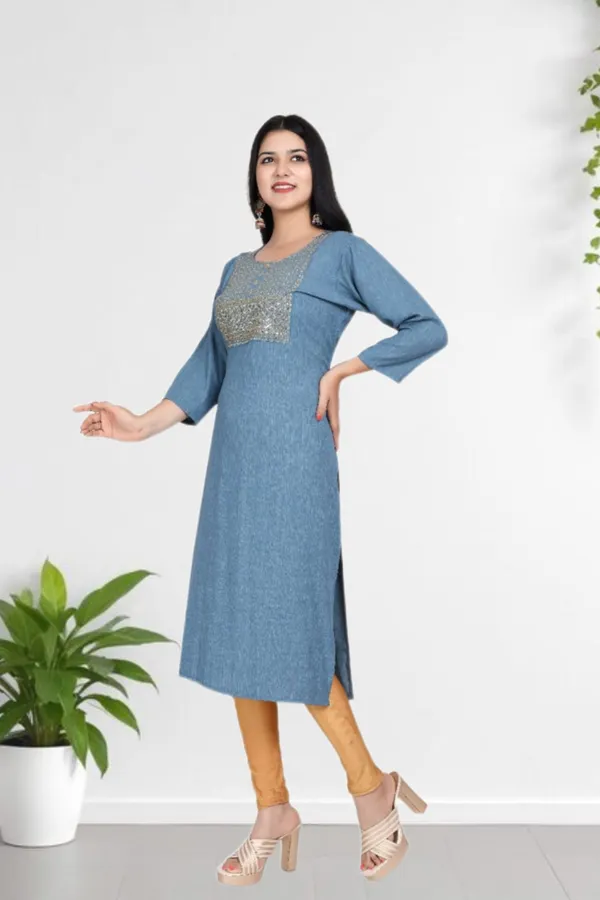 Blue_Rayon_Embroidered_Regular_Fit_Solid_Jaipuri_Jaipuri_Kurta_For_Women