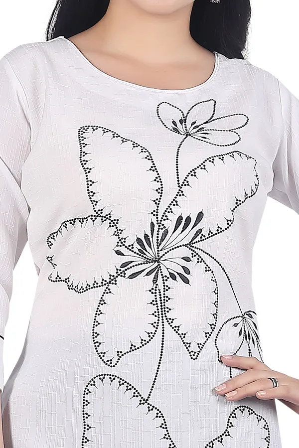 White_Rayon_Embroidered_Regular_Fit_Printed_Jaipuri_Jaipuri_Kurta_For_Women