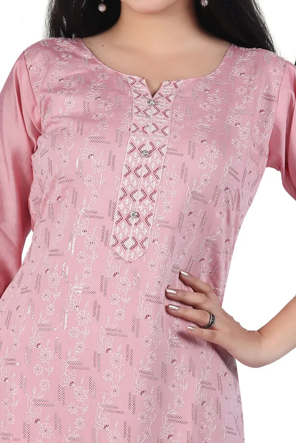 Pink_Rayon_Regular_Fit_Printed_Jaipuri_Jaipuri_Kurta_For_Women