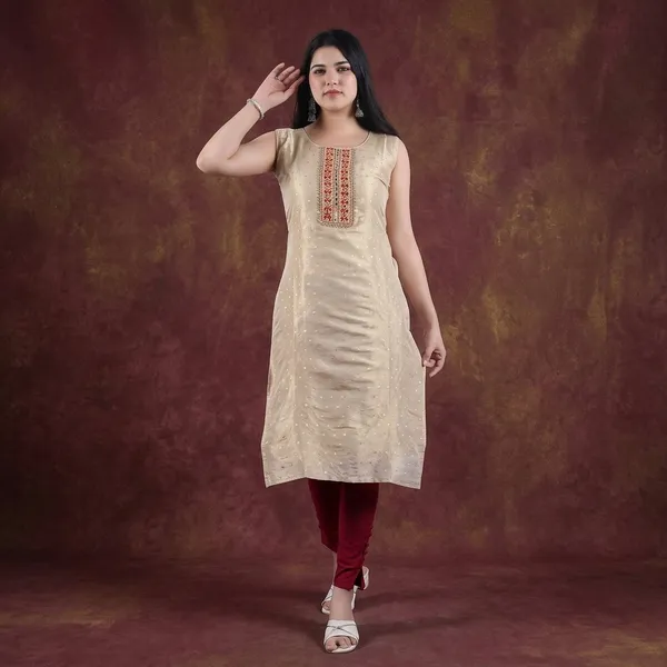 Grey_Rayon_Embroidered_Regular_Fit_Solid_Jaipuri_Jaipuri_Kurta_For_Women