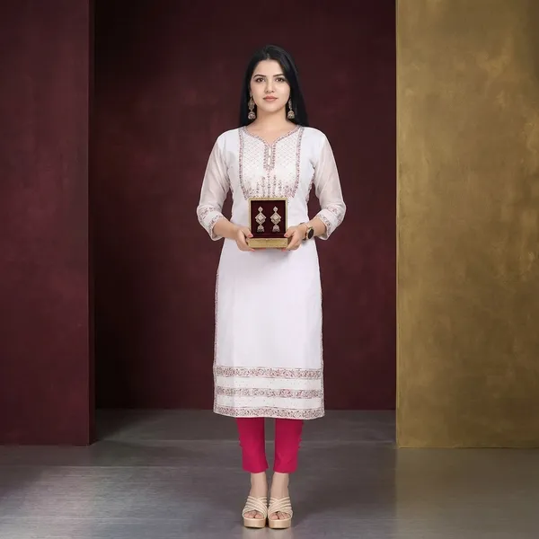 White_Rayon_Embroidered_Regular_Fit_Solid_Jaipuri_Jaipuri_Kurta_For_Women