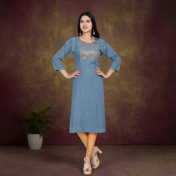 Blue_Rayon_Embroidered_Regular_Fit_Solid_Jaipuri_Jaipuri_Kurta_For_Women