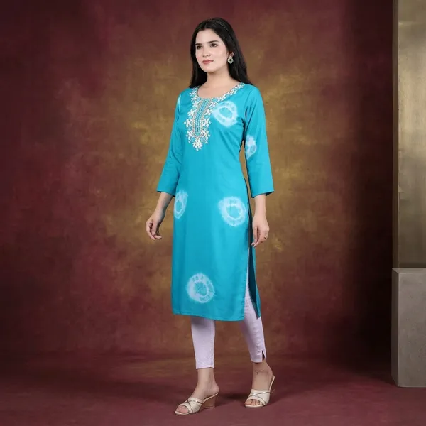 Blue_Rayon_Embroidered_Regular_Fit_Printed_Jaipuri_Jaipuri_Kurta_For_Women