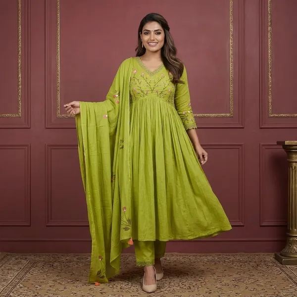 Jaipuri_Jaipuri_Kurta_Set_With_New_Style_For_Women(Green)