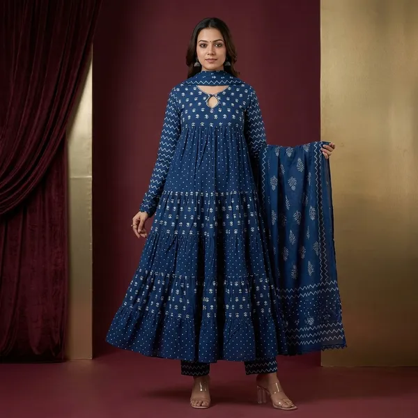 Sky_Blue_Cotton_Jaipuri_Kurta_Pant_With_Dupatta