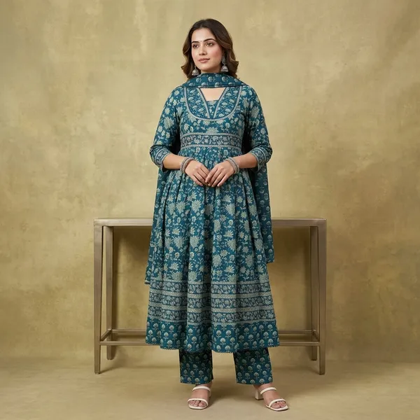 Beautiful_Pure_Cotton_Jaipuri_Jaipuri_Kurta_And_Pant_With_Dupatta