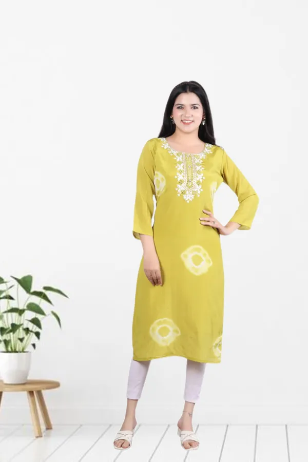 Yellow_Rayon_Embroidered_Regular_Fit_Solid_Jaipuri_Jaipuri_Kurta_For_Women