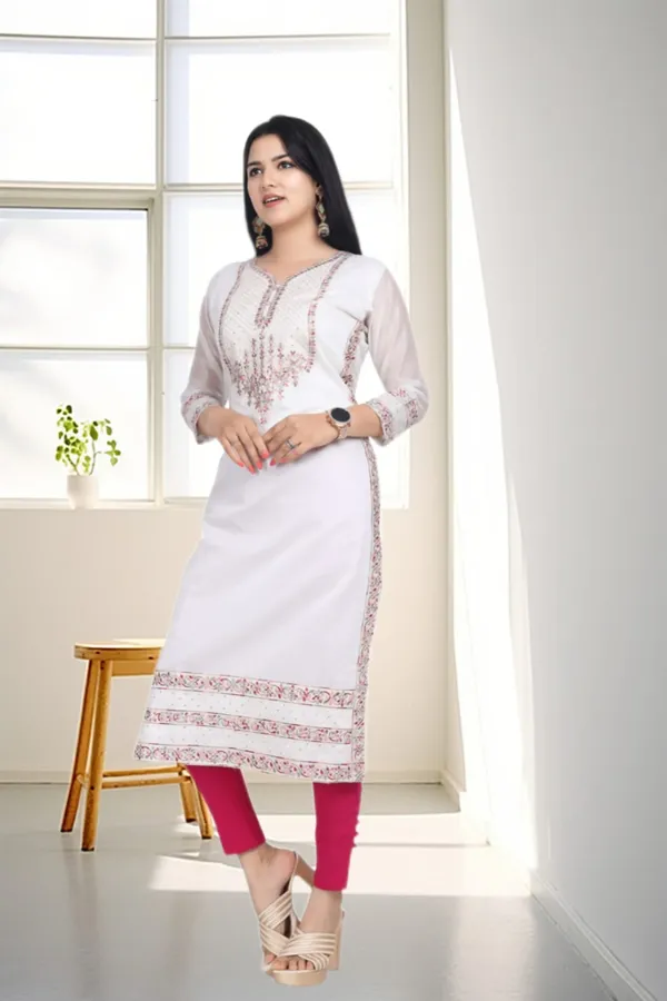 White_Rayon_Embroidered_Regular_Fit_Solid_Jaipuri_Jaipuri_Kurta_For_Women