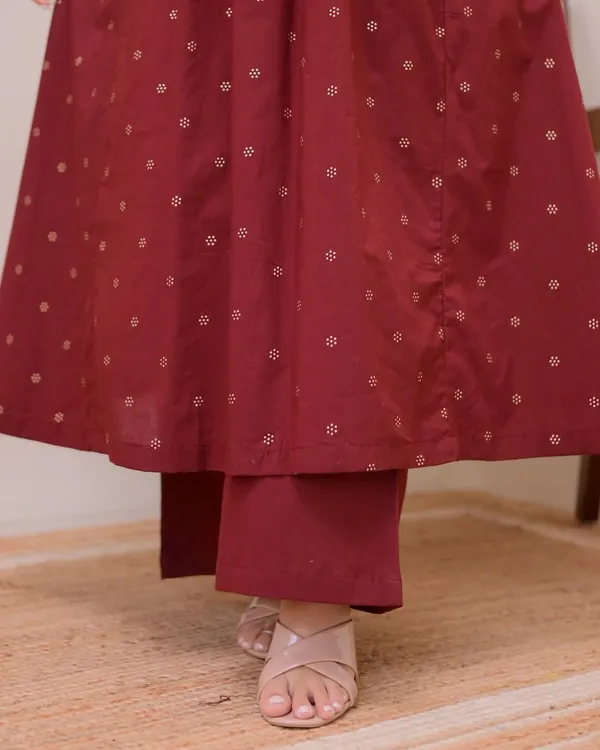 Brown_Pure_Cotton_Jaipuri_Jaipuri_Kurta_Set_With_Palazzo_Pants_|_For_Women