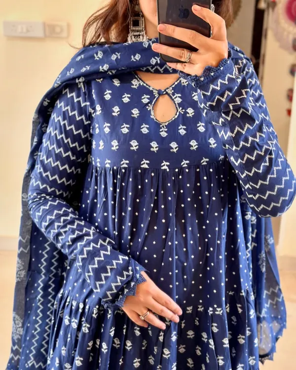 Sky_Blue_Cotton_Jaipuri_Kurta_Pant_With_Dupatta
