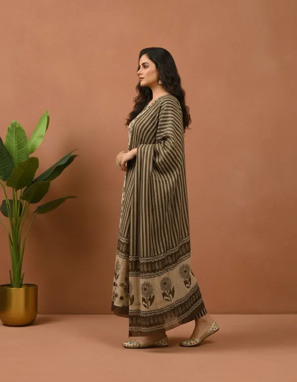 Poorvi's_Brown_Cotton_Kurta_Set