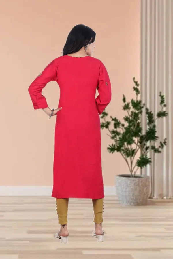 Red_Rayon_Embroidered_Regular_Fit_Solid_Jaipuri_Jaipuri_Kurta_For_Women