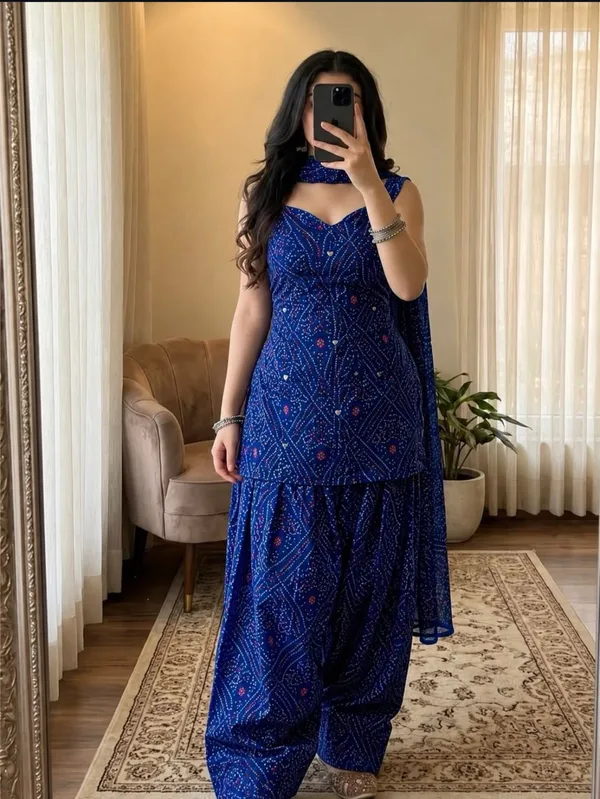 Jaipur_Legacy_Blue_Trendy_Bandhani_SLEEVLESS_Suit_Set