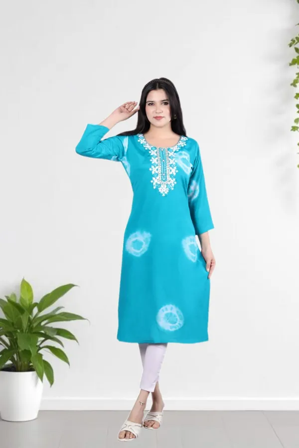 Blue_Rayon_Embroidered_Regular_Fit_Printed_Jaipuri_Jaipuri_Kurta_For_Women